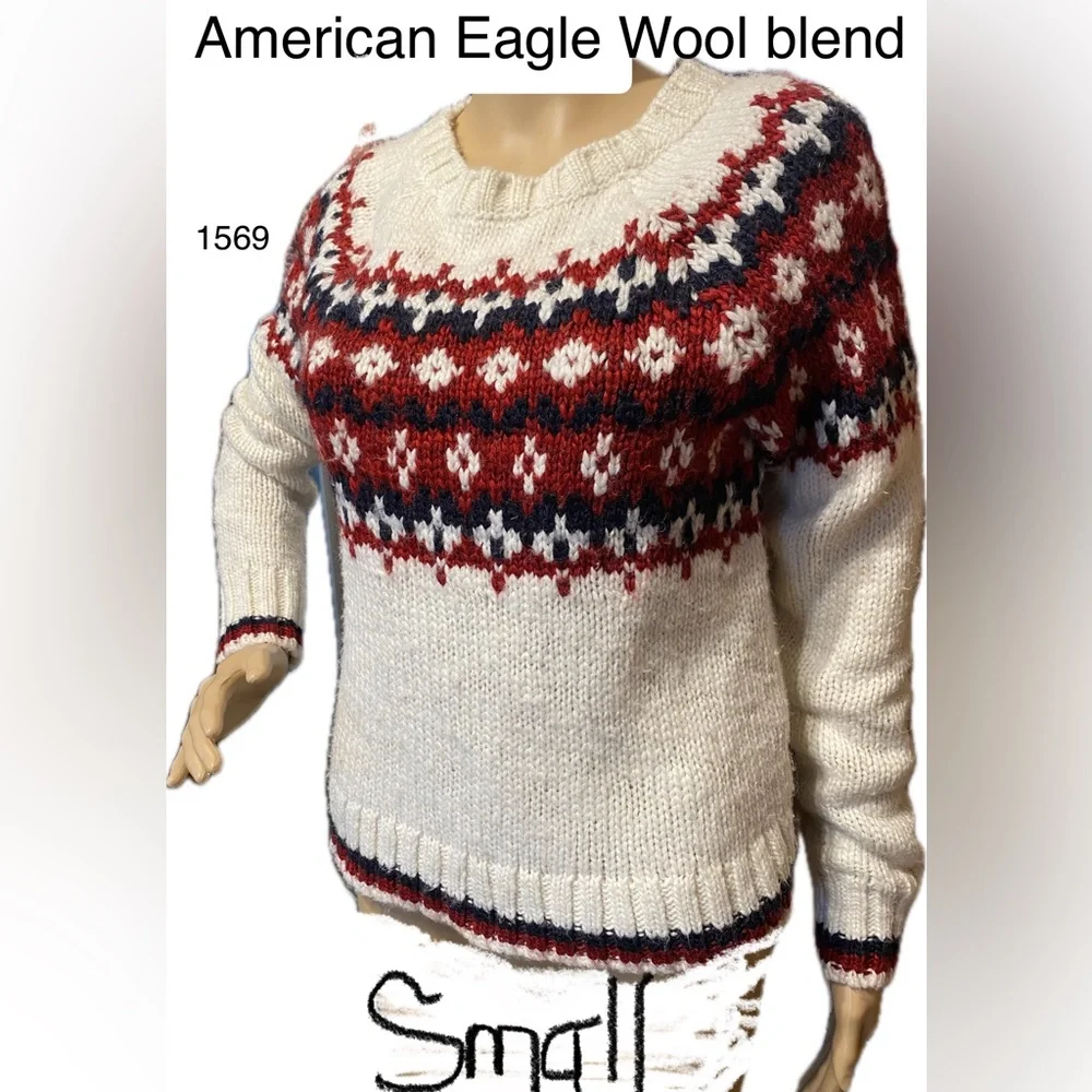 American Eagle washable Wool Sweater 🔥⛷️Great for Hitting the slopes🔥Sm/Med P - Picture 10 of 11